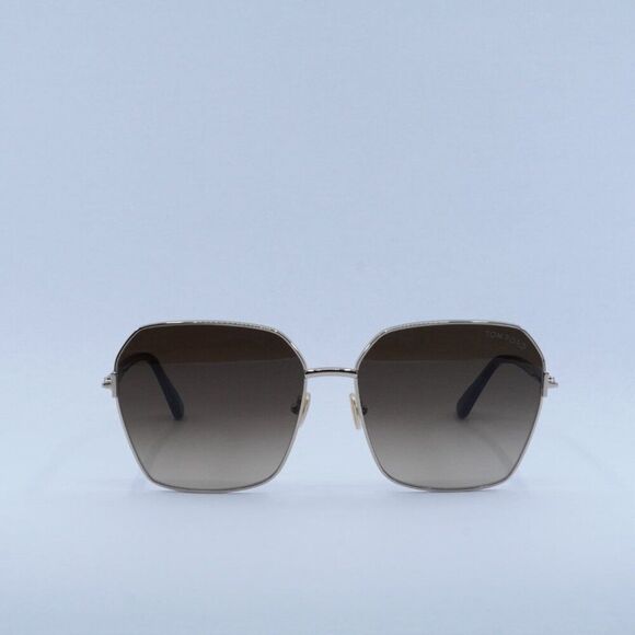 Tom Ford Claudia-02 FT0839 52F Sunglasses Gold/Havana Square Frame, Brown Lenses main image 6